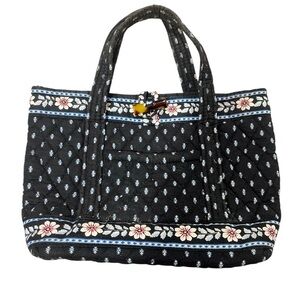 Vera‎ Bradley Floral Quilted Handbag Tote Purse   11” X 8” X 4” Cottagecore